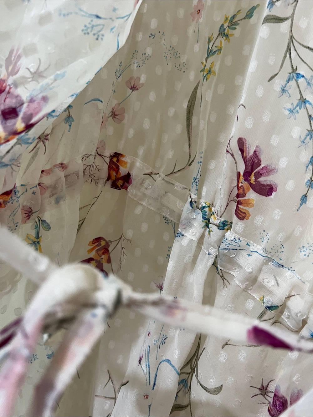 Source Unknown White Floral Sheer Swim Coverup H154 - Picture 5 of 7